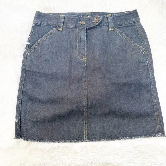 Ann Taylor Denim Skirt Size 4 Cotton Blend Navy Jean Skirt - Picture 1 of 8